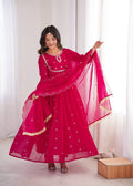 Eloriya Janvi's Sequin Embroidered Georgette Gown Set - M [38] | Eloriya India