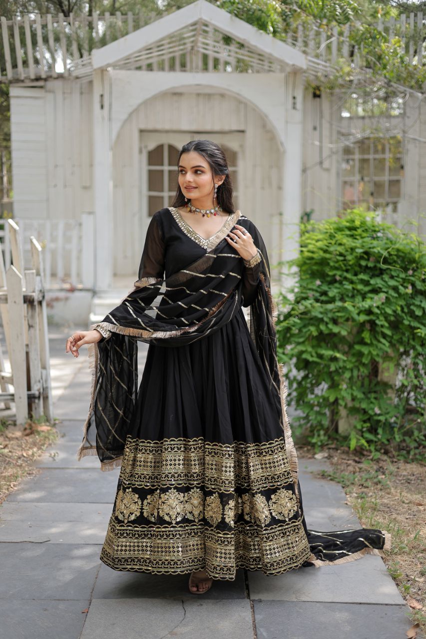 Eloriya Sandhiya Black Premium Quality Anarkali Suit Set | Eloriya India