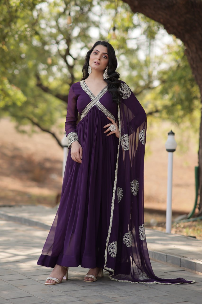 Eloriya Shiwani Premium Readymade Alia Cut Gown With Dupatta Set Ka-1107 | Eloriya India
