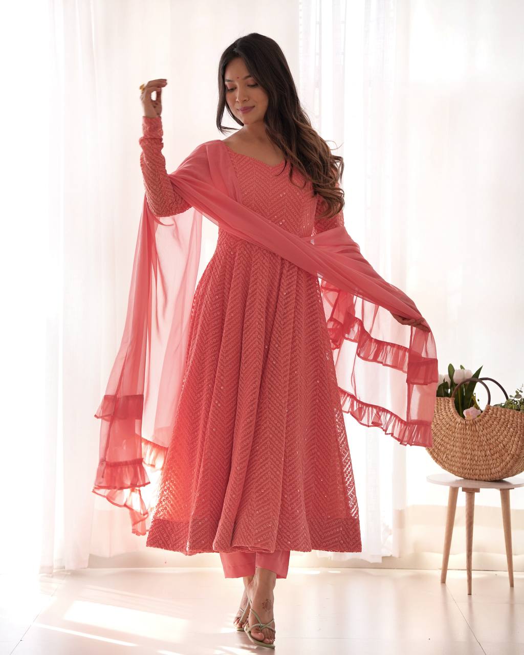 Eloriya Saiyaara Premium Anarkali Suit Set - M [38] | Eloriya India