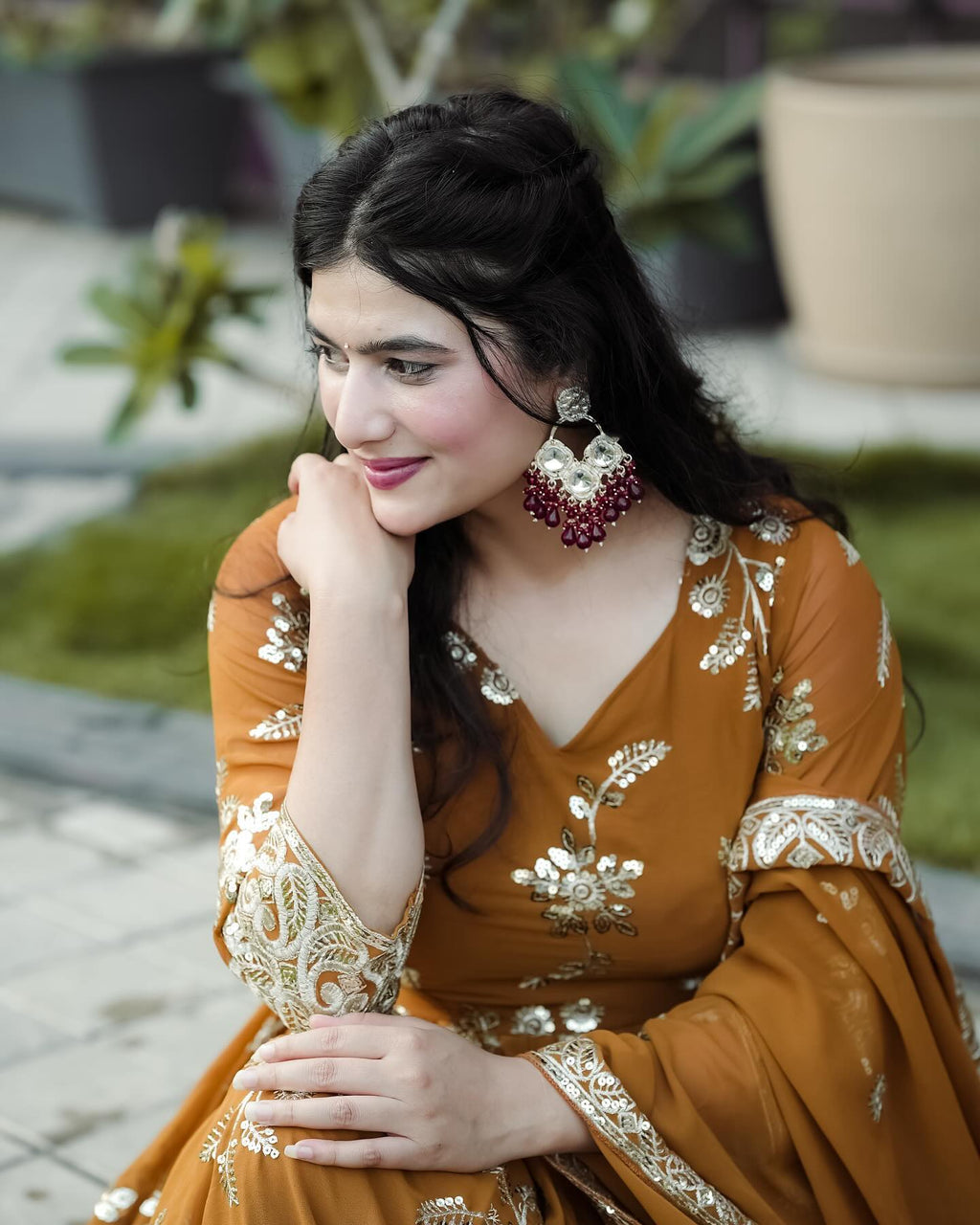 Eloriya Siya's Mustured Suit Set 146 - M [38] | Eloriya India