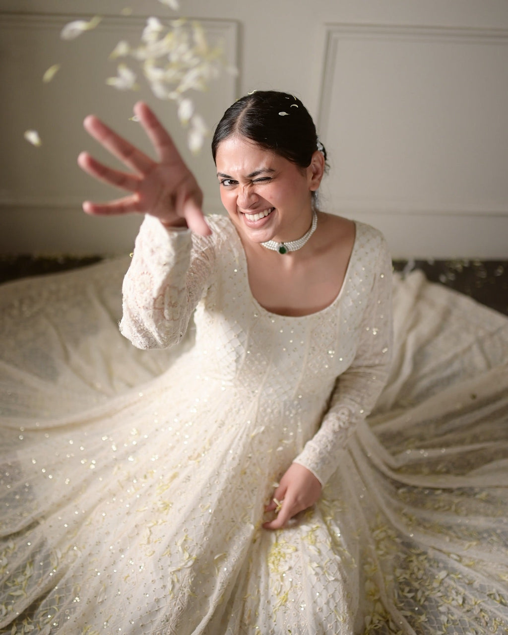 Eloriya New Design Premium Anarkali Suit Set - OFF-WHITE | Eloriya India