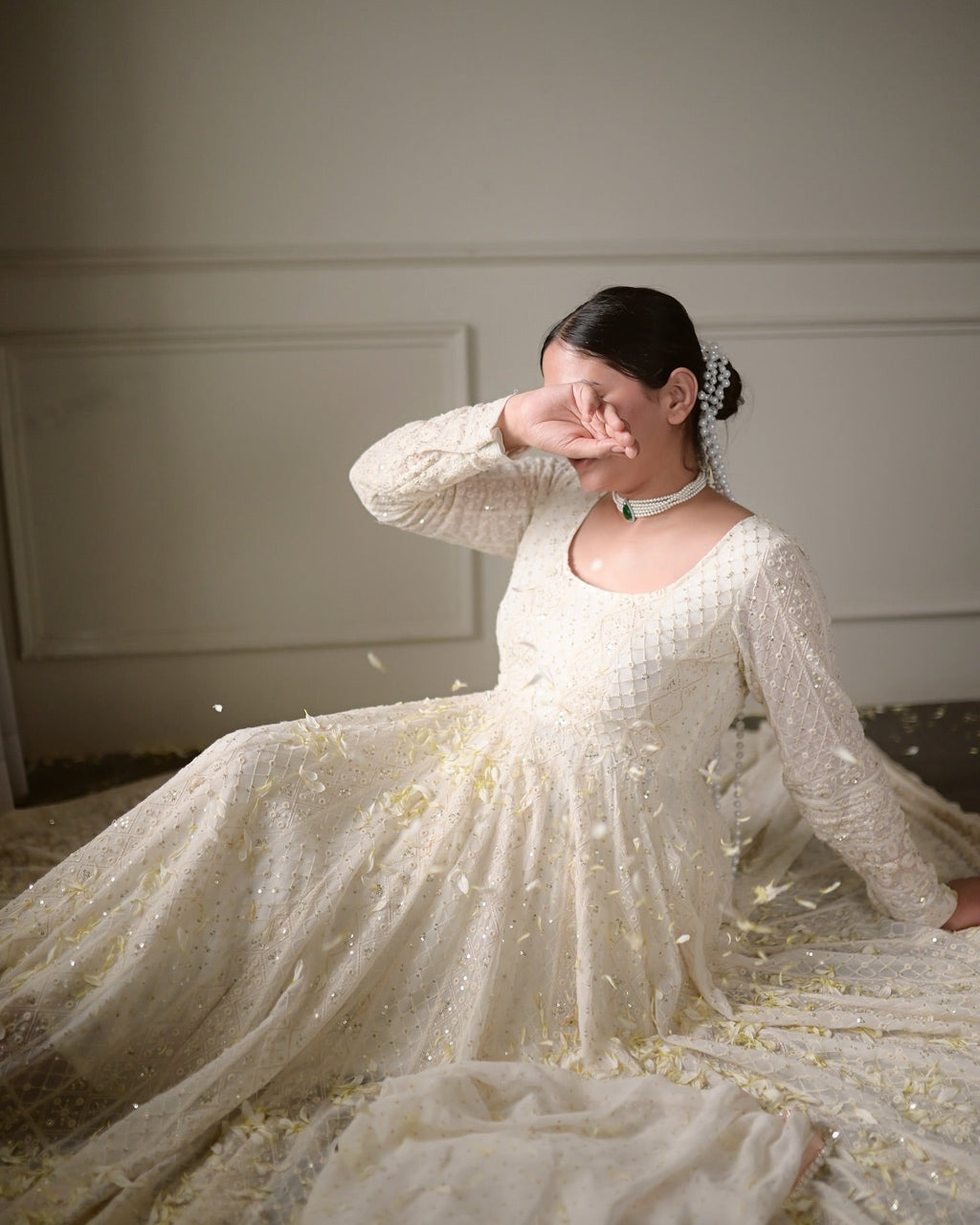 Eloriya New Design Premium Anarkali Suit Set - OFF-WHITE | Eloriya India