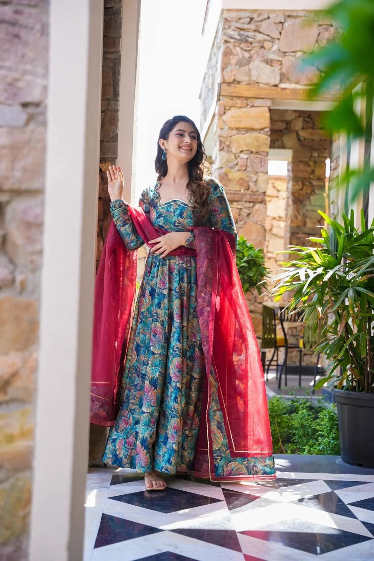 Eloriya Nikita Premium Quality Maxi Anarkali Suit Set - XS-34 | Eloriya India