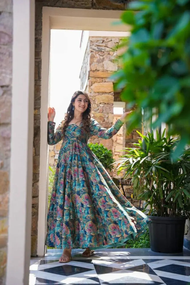 Eloriya Nikita Premium Quality Maxi Anarkali Suit Set - M-38 | Eloriya India