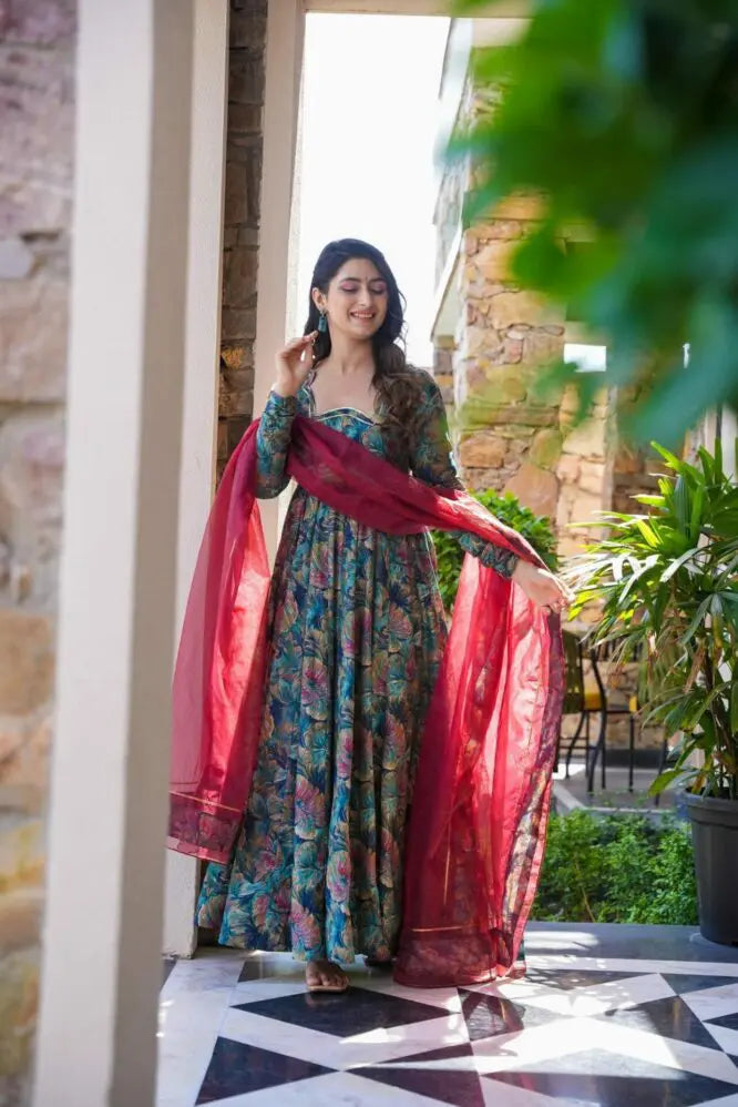 Eloriya Nikita Premium Quality Maxi Anarkali Suit Set - L-40 | Eloriya India